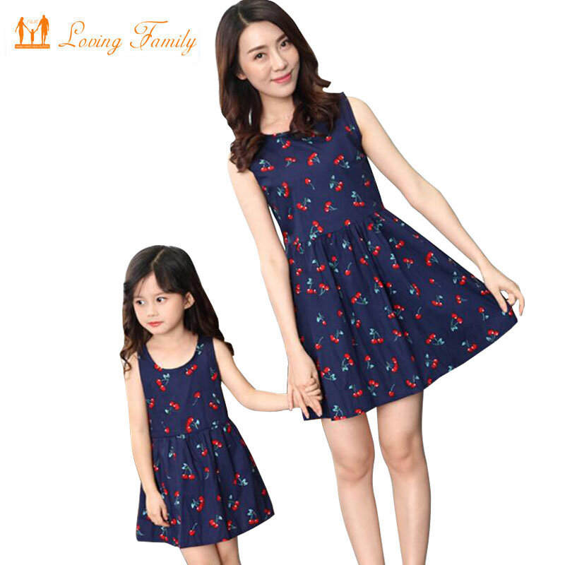 Fashion Mother Daughter Dresses Family Clothing Cotton Dress Family Matching Outfits Women And Baby Girl Dress Family Clothes