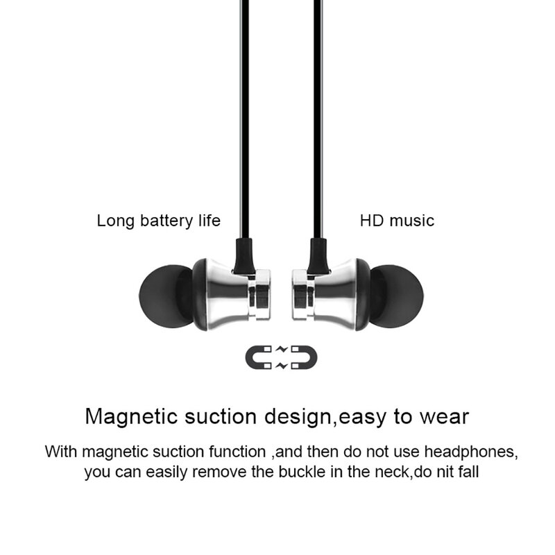 XT-11 Magnetic music bluetooth earphone sport running Wireless Headphone Bluetooth Handsfree Earbuds with Mic for samsung xiaomi