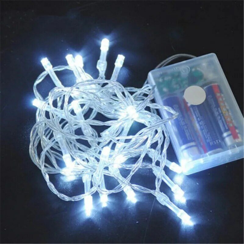 Guirnalda de luces LED impermeables para Navidad, luces de hadas para decoración de fiestas, bodas, 20M, 10M, 5M, 2M, 3 pilas AA