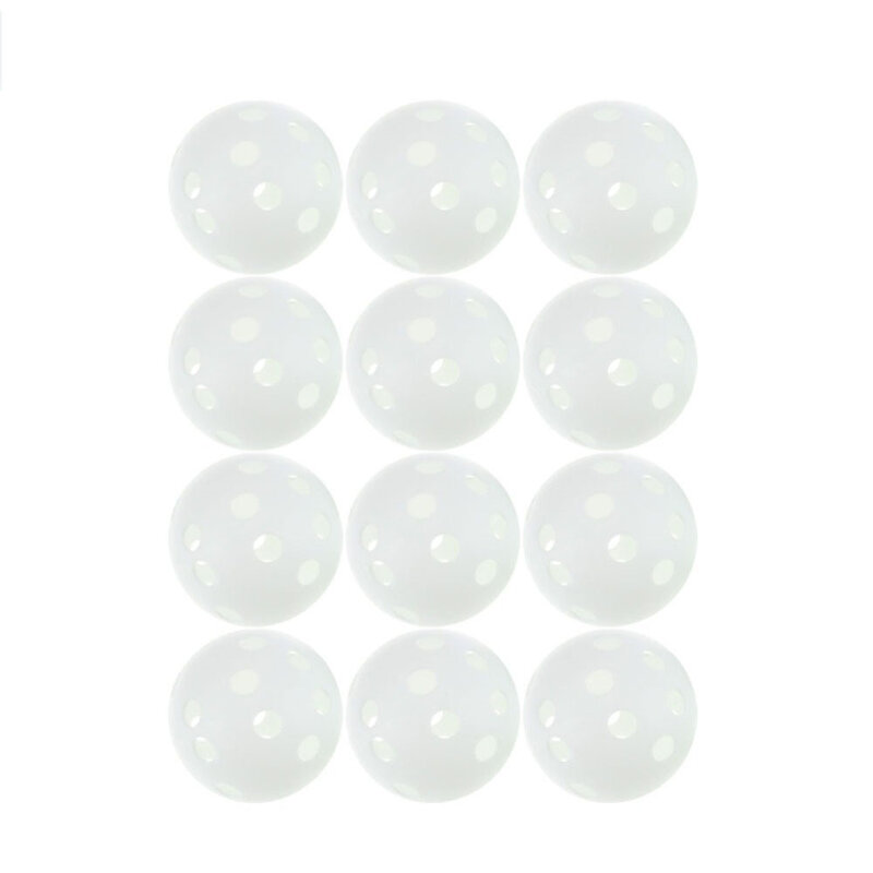 CRESTGOLF-Balle de golf de baseball en plastique, 12 pièces, 12x90mm, 514 leball, flux d'air creux, entraînement en salle, accessoires