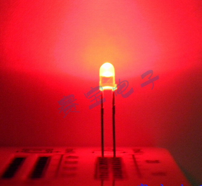 빠른 무료 배송 100 개/몫 3MM 빨간색 발광 다이오드 하이라이트 LED 1000mcd 발광 다이오드