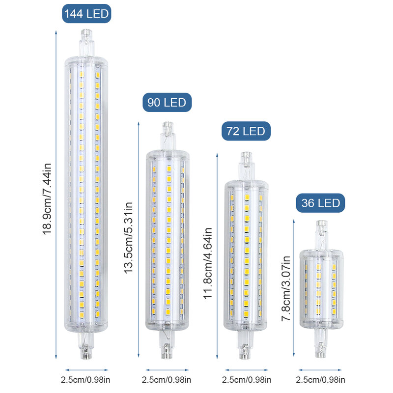 5W 10W 12W 15W R7S Dimmable LED Corn Bulb 360 Degrees Light-emitting Horizontal Insert Light Blulbs AC110V 220V