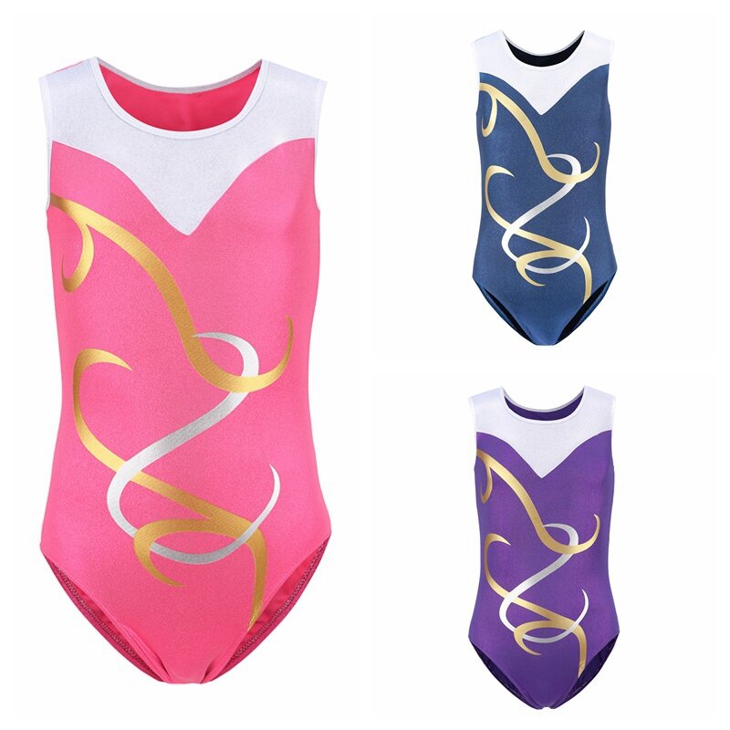 Children Girl Sleeveless Body Suit Ballet Gymnastics Practice Clothe Gym Outfit
