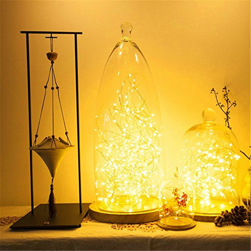 Lampu Peri LED 2M 5M Lampu Tali LED Kawat Tembaga Tahan Air Didukung Oleh Baterai CR2032 untuk Dekorasi Pernikahan Natal Karangan Bunga