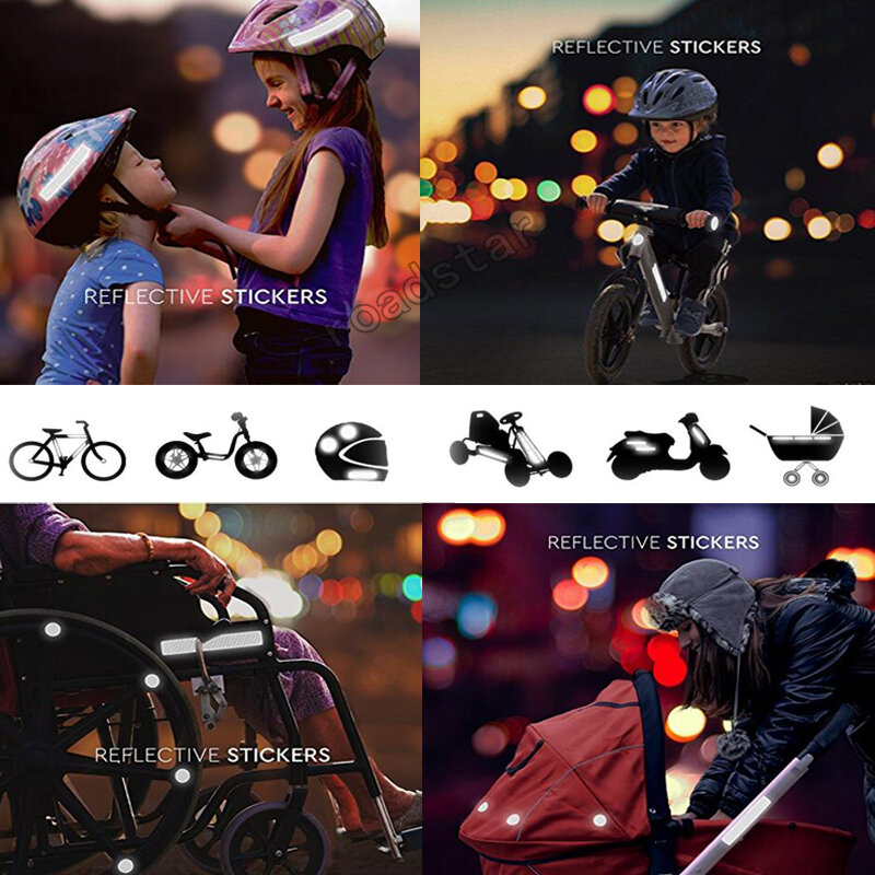 Roadstar Hot Sell Warn schutz reflektierende Aufkleber für Kinderwagen Fahrrad helme versand kostenfrei