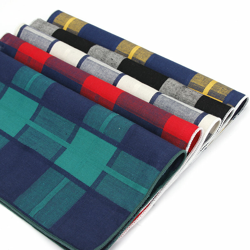 Hohe Qualität männer Taschentuch Schals Plaid Business Anzug Taschentücher 100% Baumwolle Casual Männer Vintage Tasche Platz Taschentücher