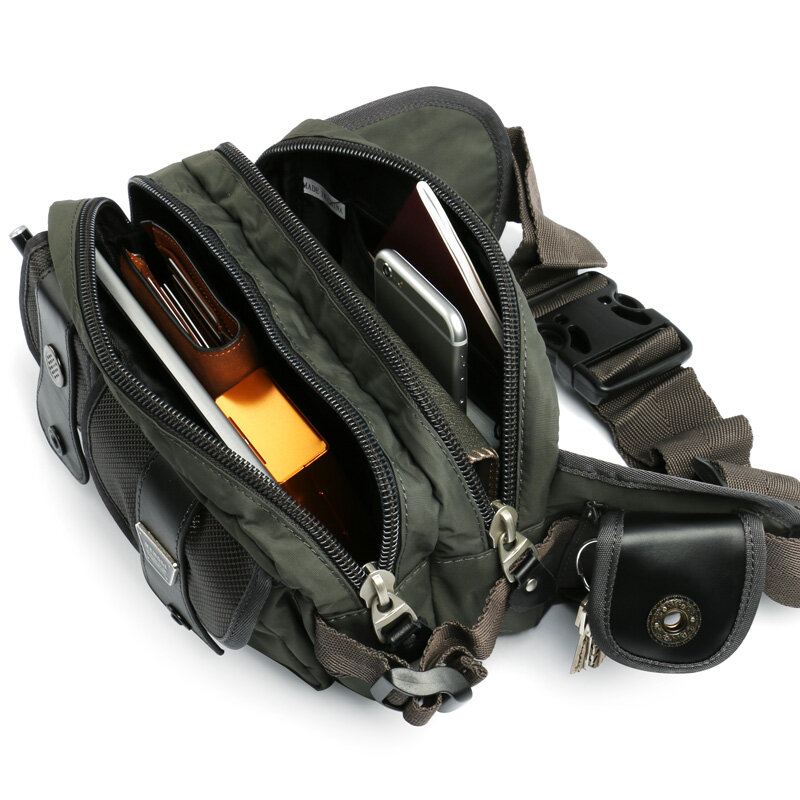 Ruil-Bolsa de cinturón multifunción para hombre, resistente al desgaste de cintura bandolera, tela Oxford, kit de herramientas de viaje informal