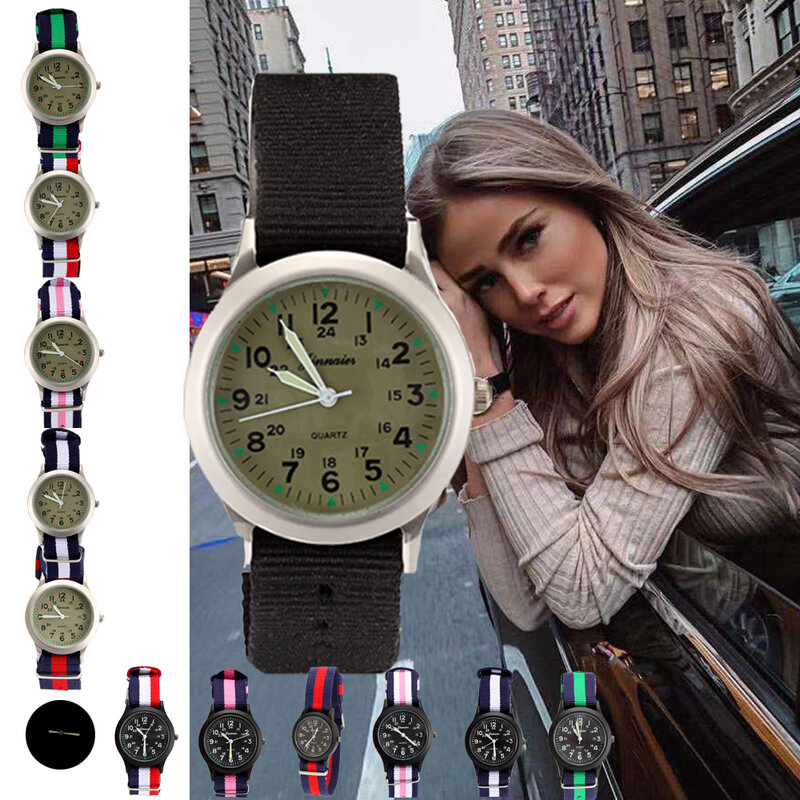 女性のための高級ブランドの時計,ユニセックスのレトロなスタイルのナイロンブレスレット