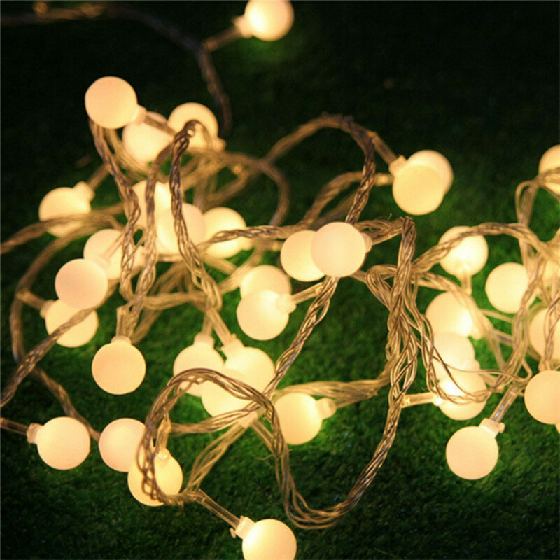 10M 100LED Rgb Guirlande String Fairy Bal Licht Voor Bruiloft Kerst Vakantie Decoratie Lamp Festival Outdoor Verlichting 220V