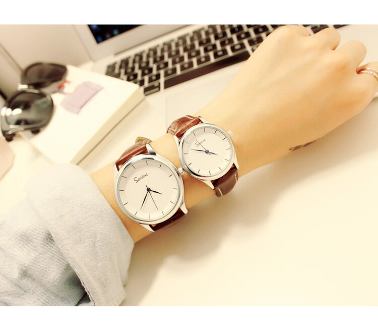 Ms. versão Coreana do simples atmosfera casual tendência do estudante masculino relógio relógio feminino casal par moda tendência