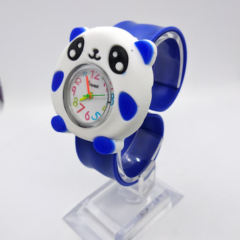 Siliconen Klap Op Horloge Kinderen Cartoon Panda Quartz Horloge 3 Kleuren Kids Jongens Meisjes Kerstcadeaus Baby Speelgoed Digitale Horloges q7