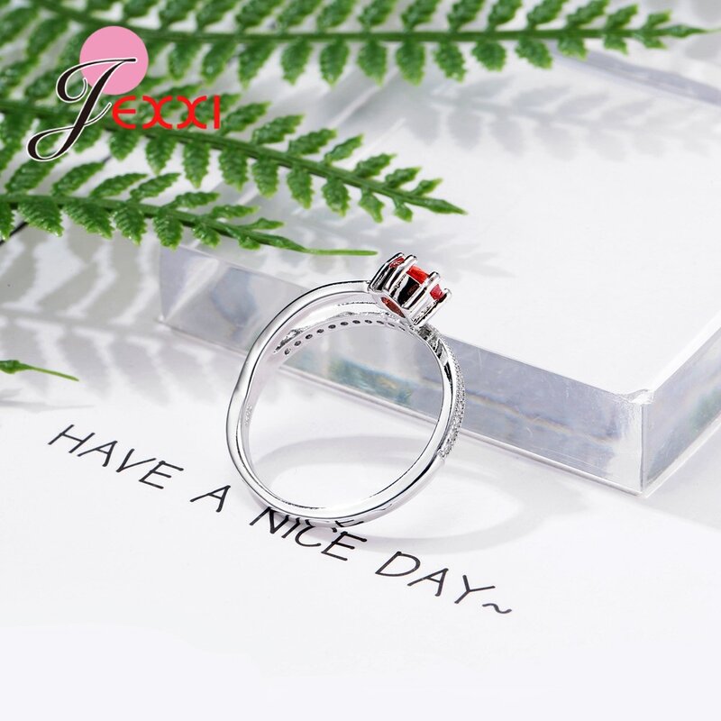 Najnowsze wzornictwo kryształowe kobiece akcesoria luksusowe 925 srebro obietnica pierścionki dla kobiet dziewczyna Wedding Party Drop Shipping