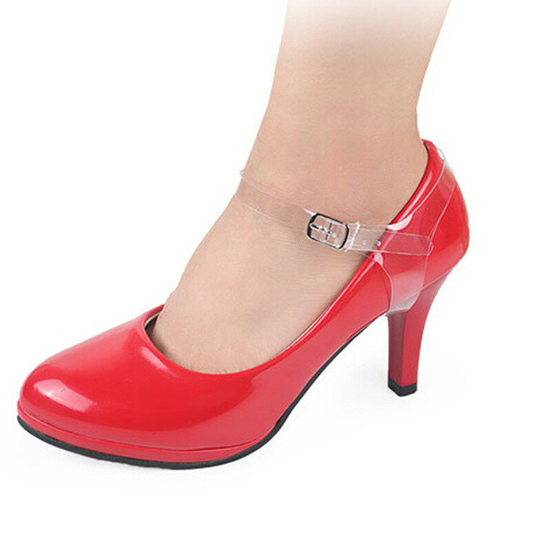 1 paio di lacci in plastica elastica cinturino con tacco alto scarpe da donna Sneakers stringhe moda invisibile cinturino anti-allentato accessori per scarpe