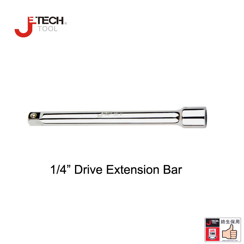 Jetech lifetime guarantee 1/4 in. 1/4-inch 1/4" drive extension bar CR-V 1 piece length 2 inch 4 inch 6 inch