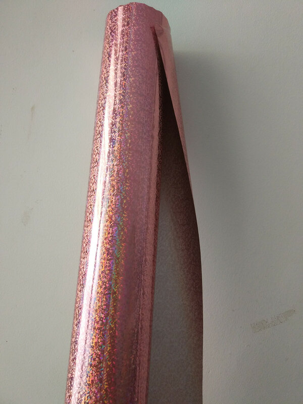 홀로그램 호일 핫 스탬핑 호일 Q52 라이트 핑크 크리스탈 컬러 패턴 종이 상자 가방 또는 플라스틱에 핫 스탬핑 21cm x 120m