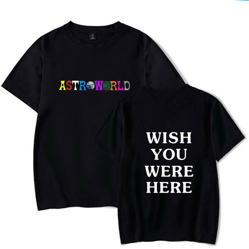 2019 새로운 패션 힙합 티셔츠 남자와 여자 트래비스 스콧 astroworld 하라주쿠 남자 티셔츠 희망 당신은 여기 편지 printin