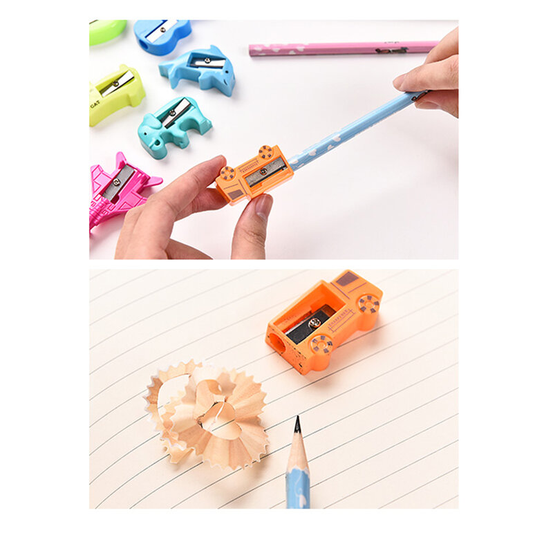 Kreative Tier Einloch Bleistift spitzer Kunststoff manuelle Bleistift spitzer Geschenke für Kinder Schüler Schule Bürobedarf