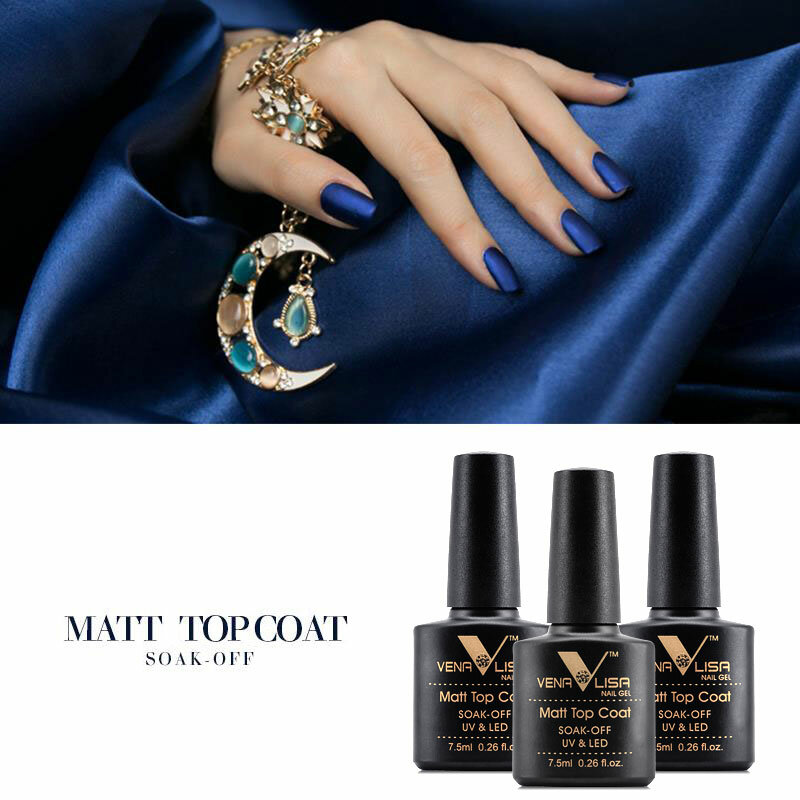 VENALISA Matte Top Coat CANNI Nail Art Design High Quality UV LED Base Coat No Sticky Layer Top Coat, Soak off Matt Topcoat