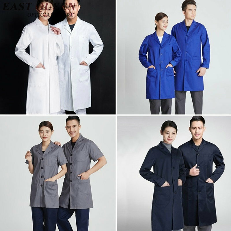 Bata de laboratorio blanca para hombre y mujer, uniformes médicos de manga larga, a la moda, NN0299 C