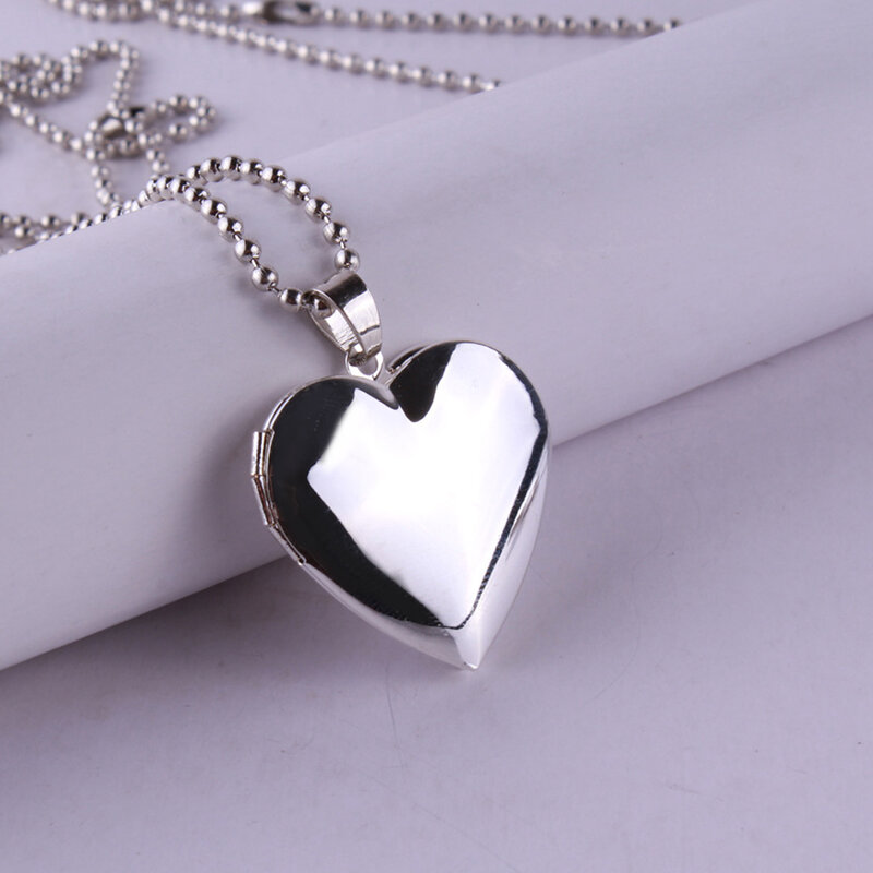 Valentine Lover Gift Animal Photo Frames Can Open Locket Necklaces Heart Pendant Necklace Jewelry For Women Girlfriend Gift