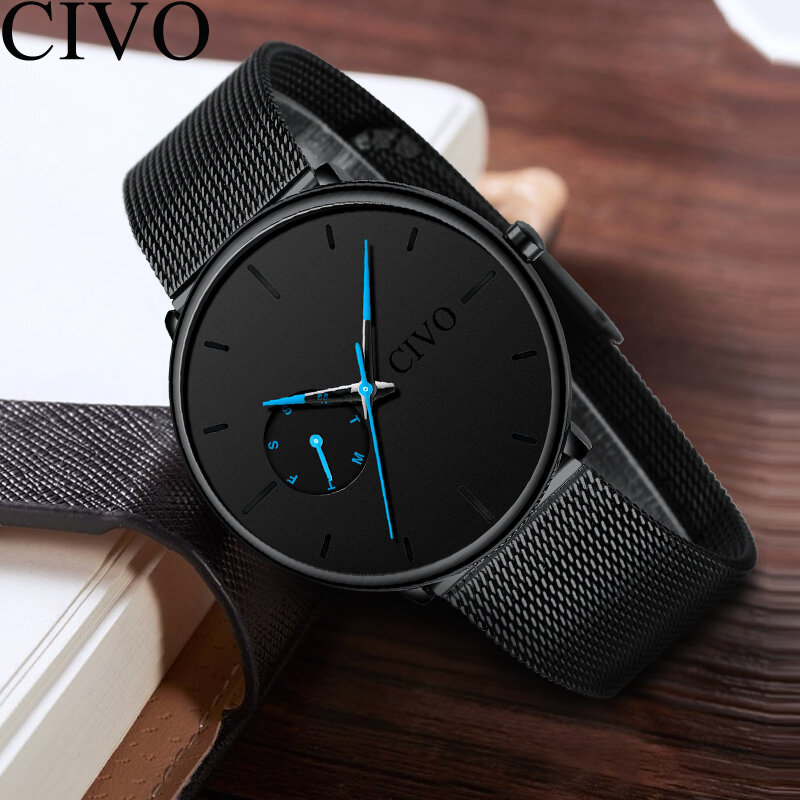 CIVO Fashion Casual Mens Watches Waterproof Analogue Sports Wristwatches Men Quartz Watches For Men Gift Clock Relogio Masculino