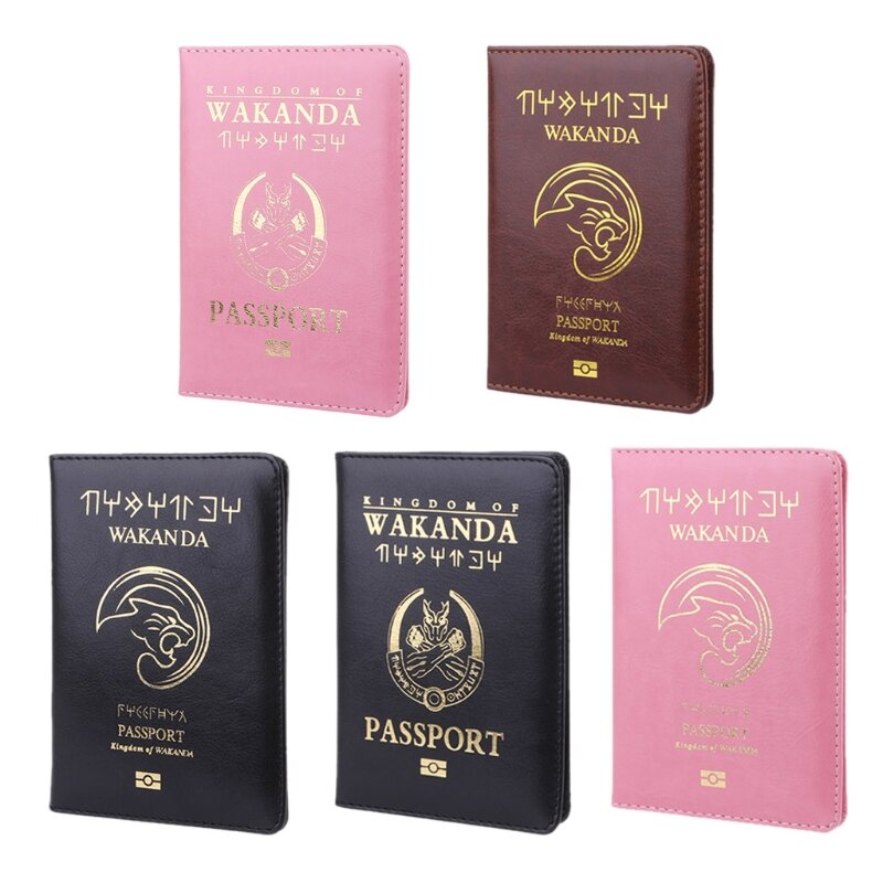 Accessoires de voyage Passeport Wakanda Couverture de Support de Fonction De Stockage En Cuir décontracté Affaires de Dossier Organisateur De Carte De Crédit Portefeuille