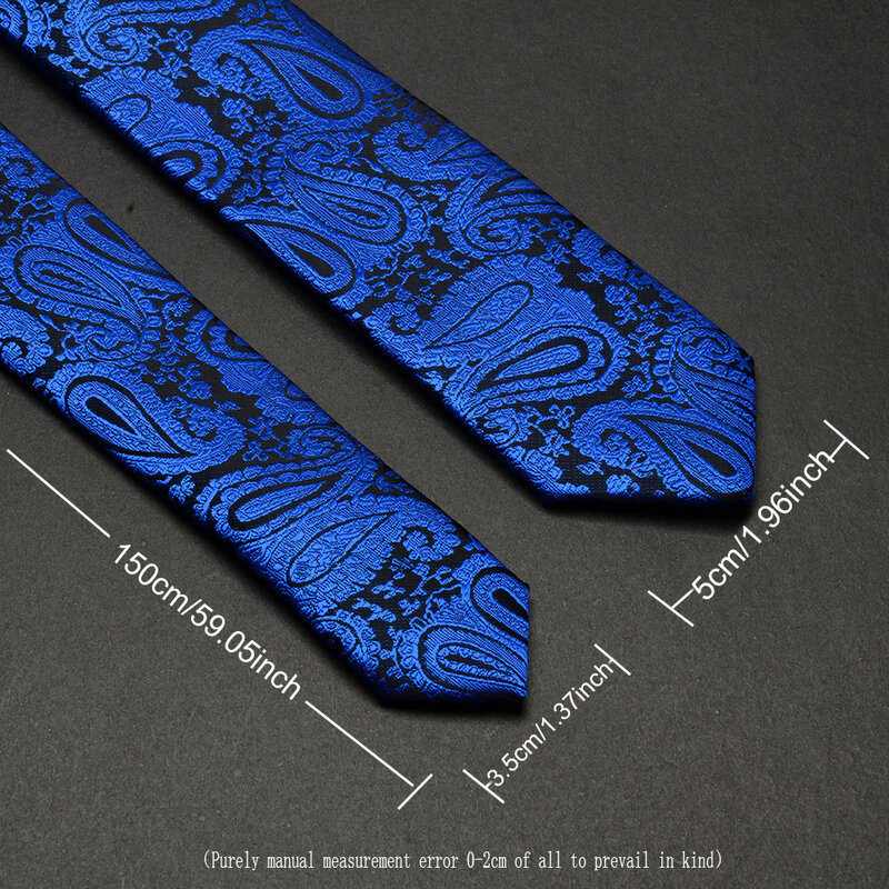 Ricnais-corbatas delgadas de 5cm para hombre, Azul, Negro, Stirped, impermeable, Paisley, moda, corbata de cuello delgada para boda, nueva llegada