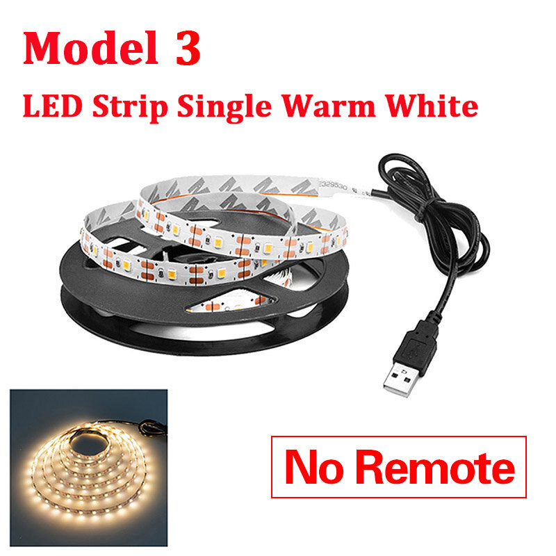 RGB luces LED 2835 SMD 60LED/M gabinete Cocina LED cinta 1-5m impermeable tira armario TV decoración lámpara 5V USB Cable de carga