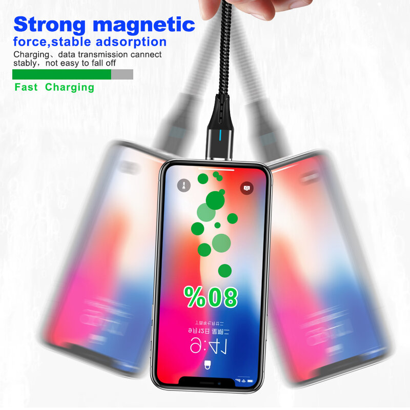 Cable magnético Marjay 3A carga rápida Micro Cable USB para Samsung S7 Xiaomi Redmi Note 5 Pro 4 Cable de datos magnético Android