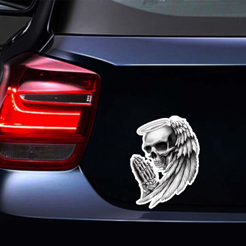 YJZT-Decalque Decorativo para Carro, Emblema do Crânio do Diabo, Adesivo de Motocicleta em PVC, 9.5cm * 12.7cm, 6-0143 cm