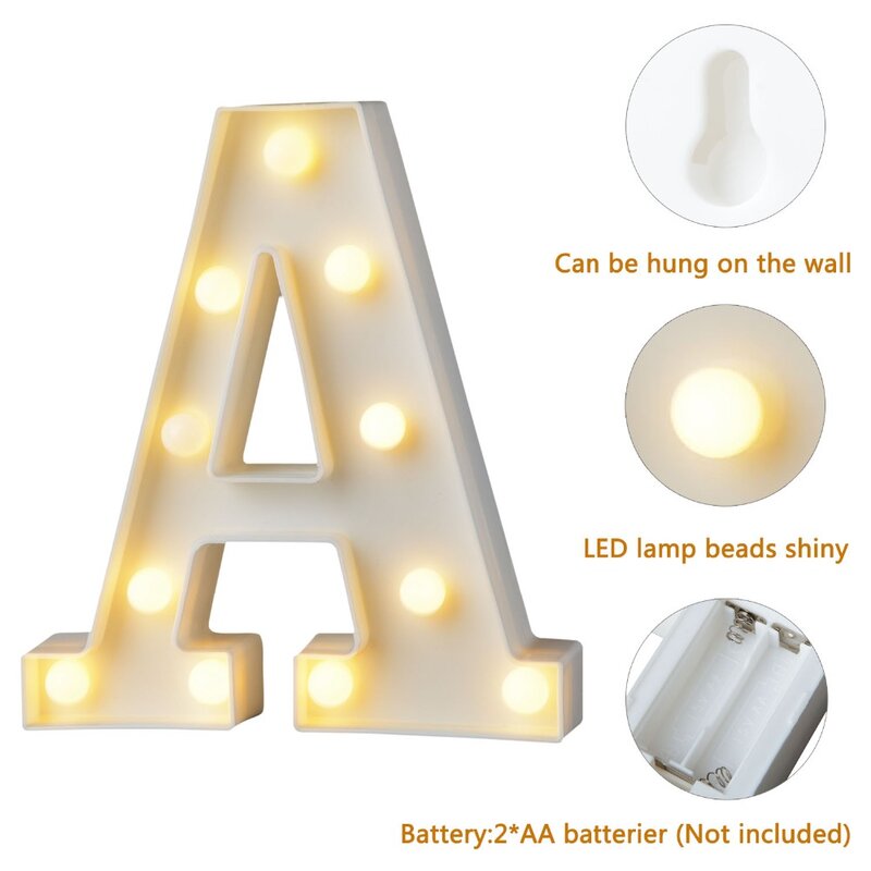 Dekoracja wnętrz litera DIY Symbol znak serce plastikowe diody LED dekoracja biurka litery Ornament na ślub prezent na walentynki