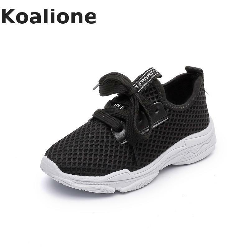 Zapatos deportivos para niños de malla de verano negro blanco zapatos casuales para niñas zapatillas de deporte para estudiantes zapatillas de correr
