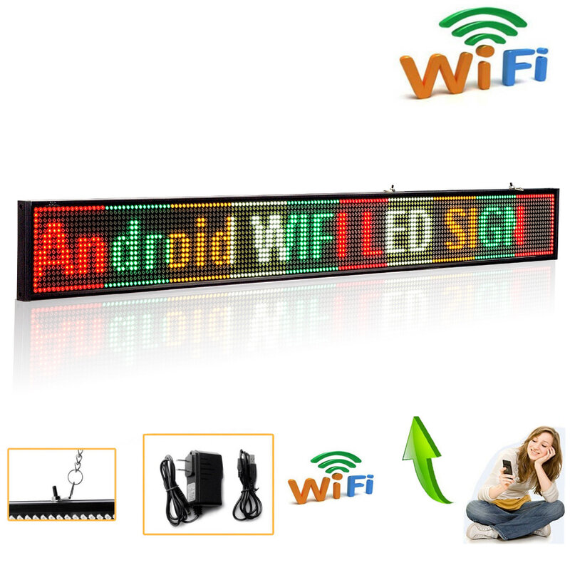 P5 16*160 SMD LED Signs 32" x 3.7" - Storefront Message Board, Programmable Scrolling Display -Perfect solution for advertising