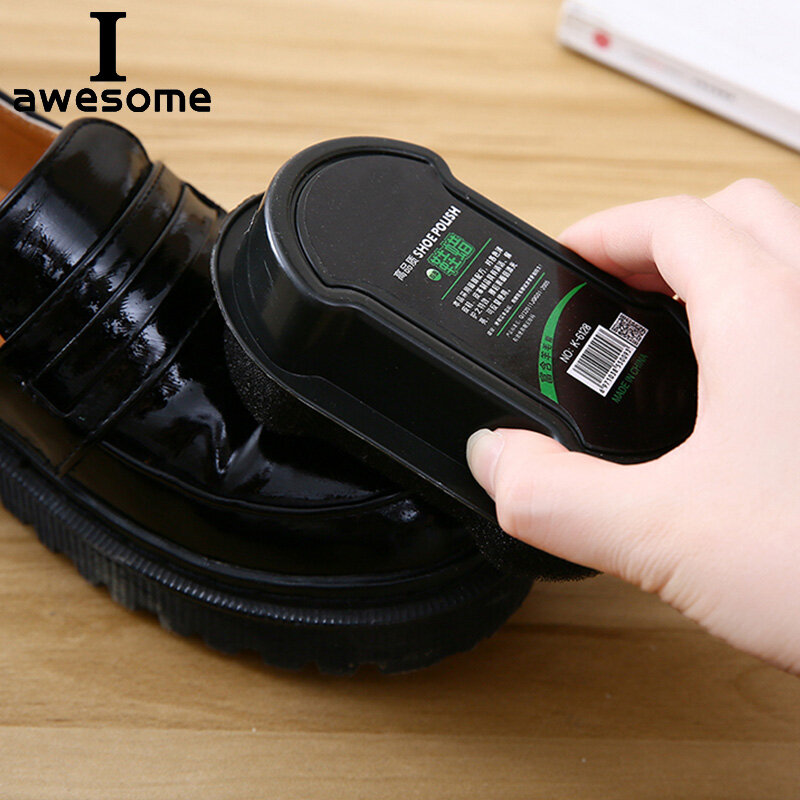 1Pcs Double-Faced Quick Shine Shoes Brush Multifunctional Leather Polishing Colorless liquid wax shining Sponge polisher Shoe