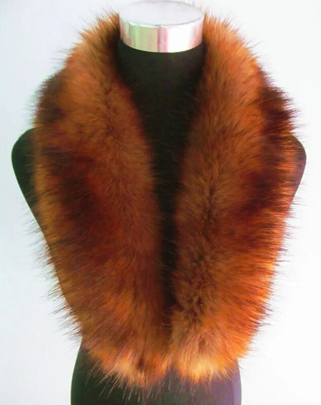 Cuello grande de piel de mapache para mujer, chal de pelo falso, artículo de gorra, novedad, envío gratis, 2015