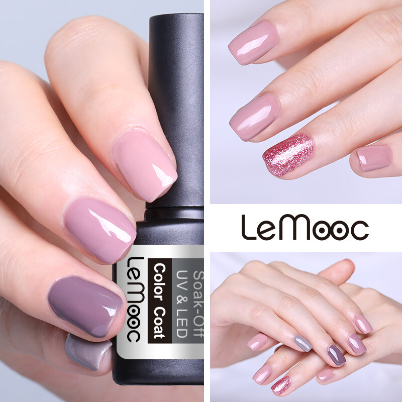 LEMOOC 8ml UV Gel Varnish Nail Polish Set For  Gellak Semi Permanent Hybrid Nails Art Off Prime White gel nail polish