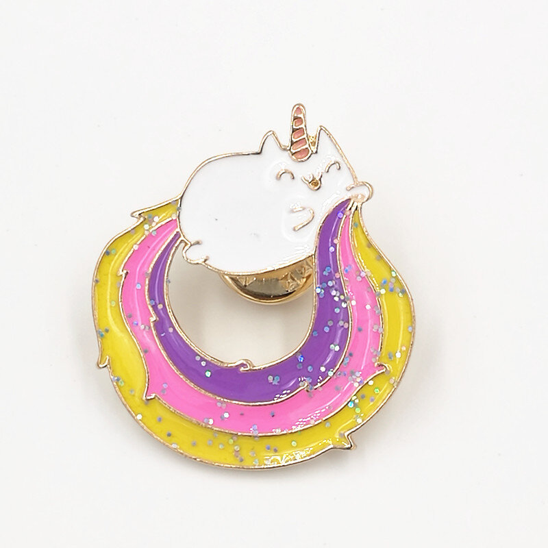 Timlee x158 frete grátis bonito arco-íris animal gatinho broche de gato pinos chique moda jóias atacado