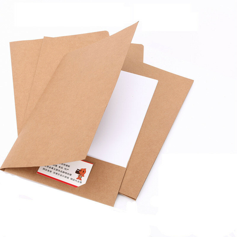 20 pces pasta especial kraft único a4/a5 arquivo conjunto papel capa-citor apresentação contrato mix para trabalhar em um logotipo do escritório personalizado
