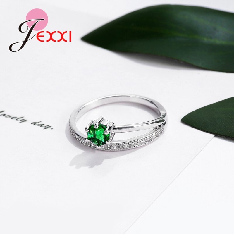 Nieuwste Ontwerp Kristal Vrouwelijke Accessoire Luxe 925 Sterling Zilveren Ringen Belofte Voor Meisje Wedding Party Vrouwen Drop Shipping