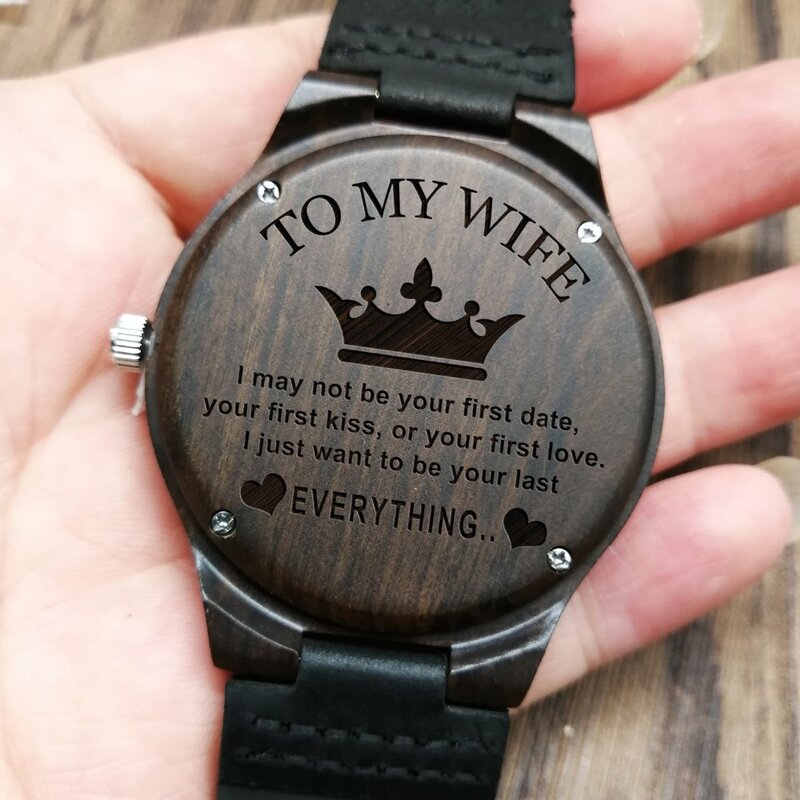 Para minha esposa gravado relógio de madeira eu só quero ser o seu último tudo