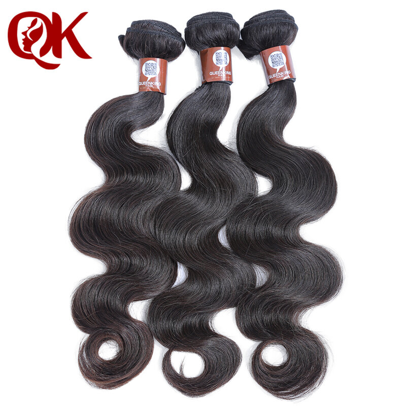 QueenKing Hair Peruvian Body Wave With Lace Closure Remy Hair Weaves Natural Color 3 Bundles Human Hair Bundles and Closure