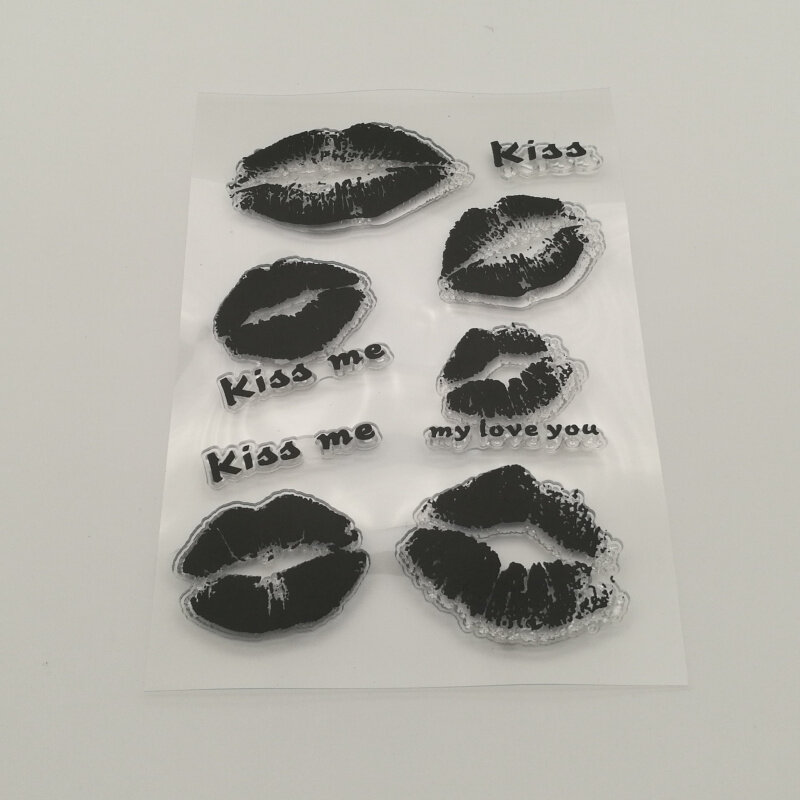 1 ورقة قبلة شفافة سيليكون stencil DIY بها بنفسك سكرابوكينغ بطاقة صنع/الاطفال عيد الميلاد متعة الديكور لوازم