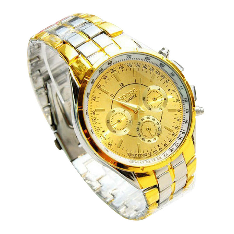Reloj de pulsera de lujo con números romanos relojes de cuarzo analógico de Metal montre homme zegarek meski bransoleta uhren herren