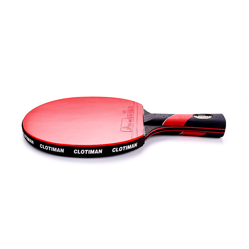 Raqueta de tenis de mesa de murciélago de carbono de alta calidad con paleta de ping pong de goma, raqueta de tenis de mesa de mango corto, raqueta de mango largo ofensivo