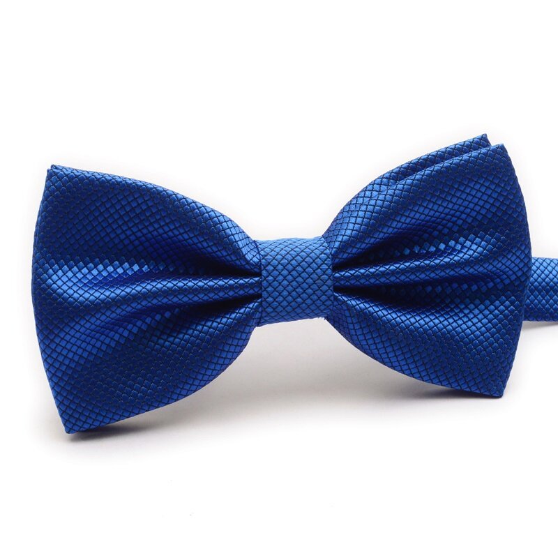 HOOYI Blue Bow Ties for Men Cravate Butterfly Wedding Party Polyester Solid color Bowtie Neck Tie