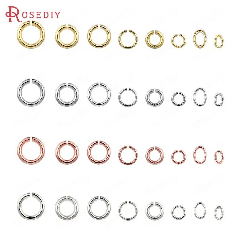 50 szt. 18K złoty kolor srebrny kolorowy platerowany mosiężne pierścienie do skoków z rozciętymi pierścieniami do biżuterii kolczyki akcesoria hurtowe