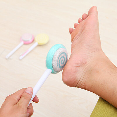 Escova massageadora para limpeza de pés, escudo de pirulito lado esfoliante, ferramenta de pedicure para banho e pé limpo