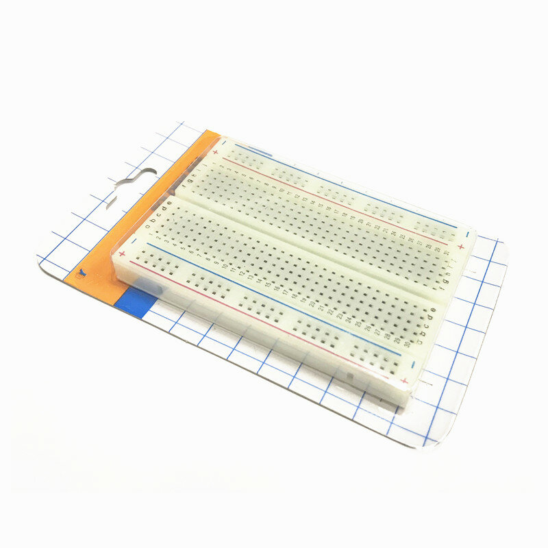 400 gaten hoge kwaliteit Solderless Breadboard Self-Adhesiv, size: 8.3x5.5x0.85 cm. Witte kleur