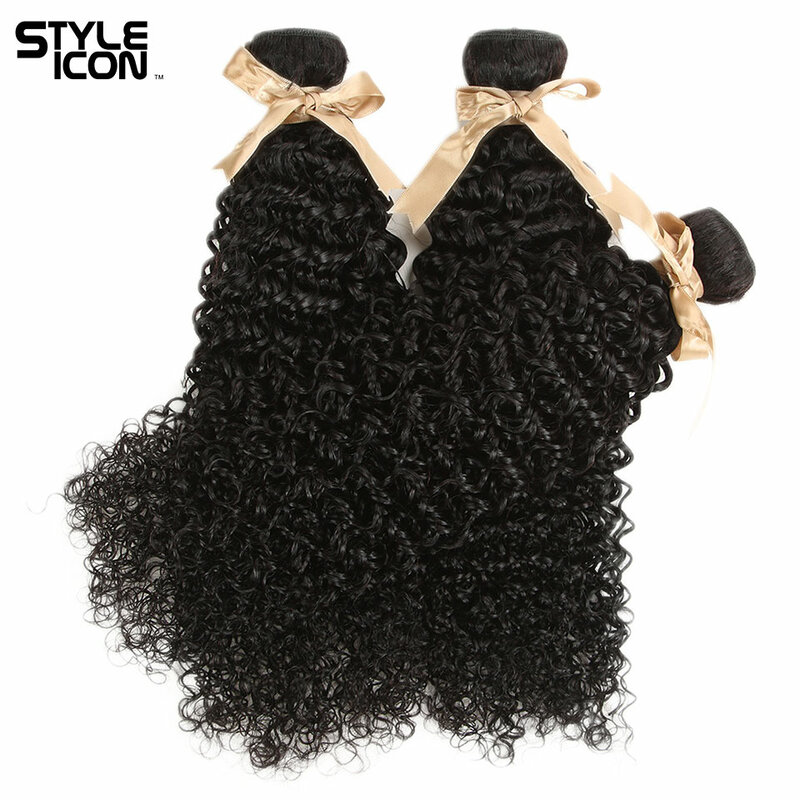 Kinky Curly Human Hair 3/4 Bundles with Frontal Closure Malaysian Deep Curly 13*4 Lace Frontal With Bundles HD Natural Remy Hair