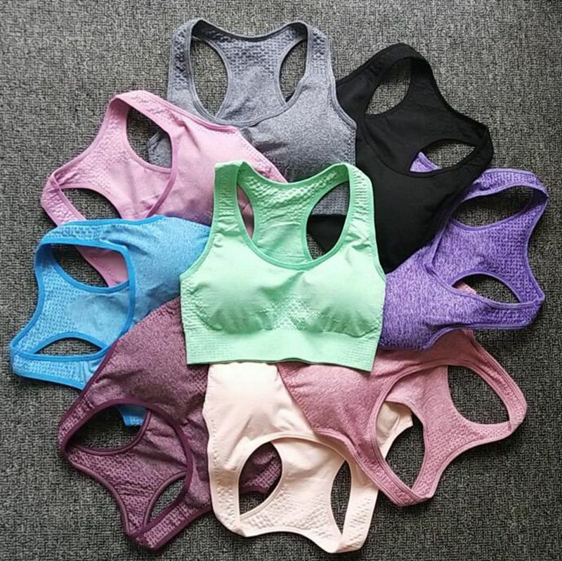 9 colors Women Seamless Fitness Sports Bra Running Workout  Yoga Bra Wide straps Energy Fitness Workout Tops Sportswear Bra